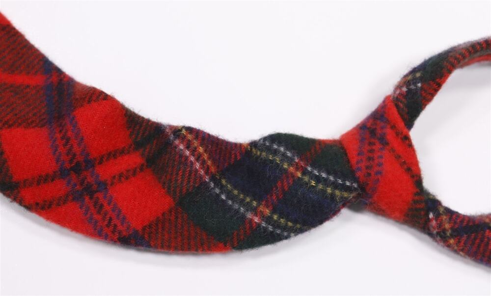Polo Ralph Lauren Red Tartan Plaid Flannel Cashmere Wool Necktie Tie